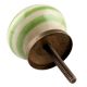 Pea Green Striped Ceramic Cabinet Knob
